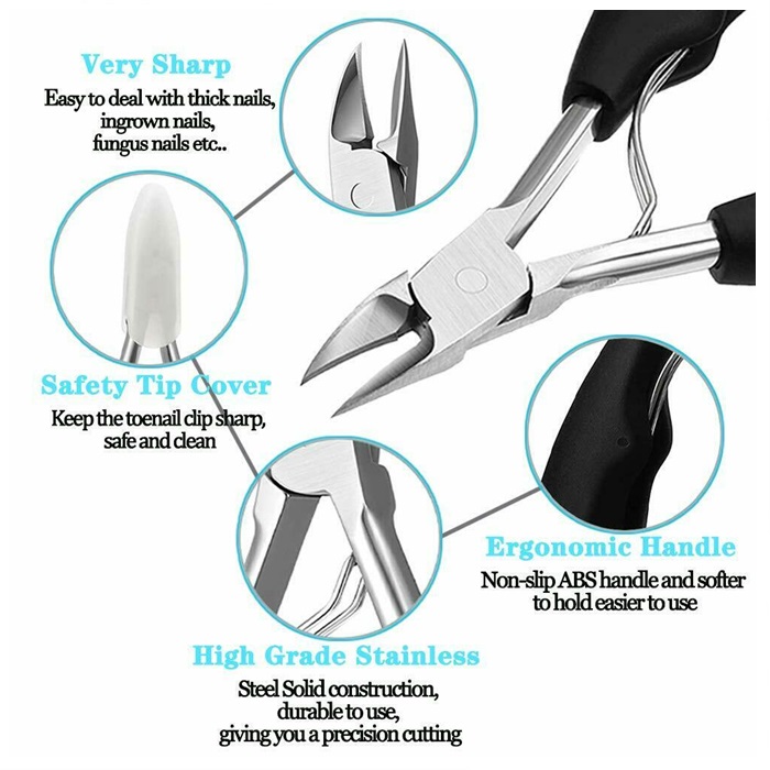 Buy 3pc/set Nail Scissors Surgical Stainless Steel Toenail Clippers for